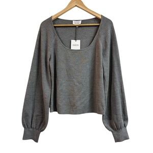 NWT & Other Stories Grey‎ Wool Cotton Sweater Scoopneck Cozy Chic Womens Large